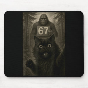 Cat Selfie 67 Meme Six Seven Funny Bigfoot Mouse Pad