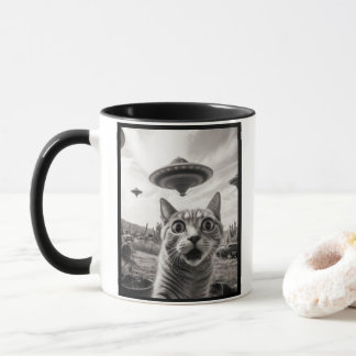 Cat Selfie Alien Invasion  Mug