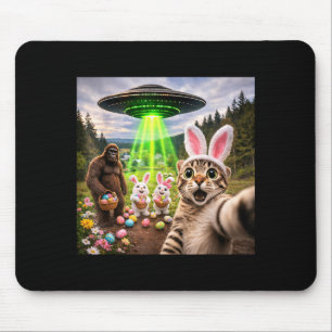 Cat Selfie Bigfoot Bunny UFO Easter Humour Mouse Pad