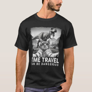 Cat Selfie Dinosaur Funny  for Cat Dad Mum T-Shirt