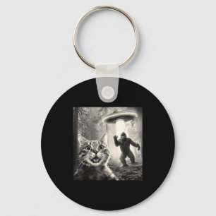 Cat Selfie Forest Trees Alien Ufo Bigfoot Humour S Key Ring