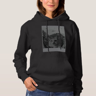 Cat Selfie Meme UFO Sighting Alien Conspiracy Sci  Hoodie