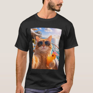 Cat Selfie on The Boat Funny Cruise Cruising Vacat T-Shirt