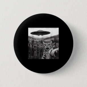 Cat Selfie People Watching An Alien Funny Cat For 6 Cm Round Badge