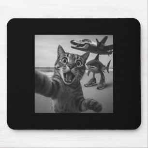 Cat Selfie Shark Crocodile Italian Brainrot Meme M Mouse Pad