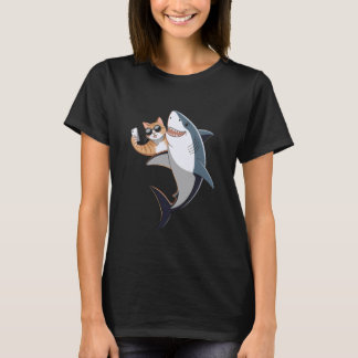 Cat Selfie Shark Photobomb Funny 1 T-Shirt