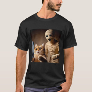 Cat Selfie Shirt Scary Mummy Funny Meme Creepy Hal