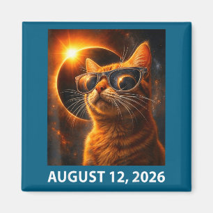Cat Selfie Total Solar 2026 Eclipse August 12, 202 Magnet