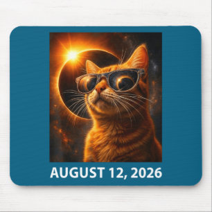 Cat Selfie Total Solar 2026 Eclipse August 12, 202 Mouse Pad