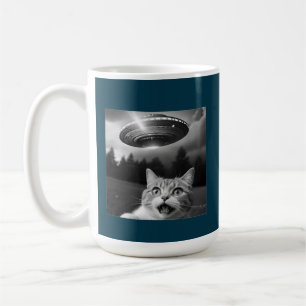 Cat Selfie UFO Mug Funny Alien Abduction Coffee