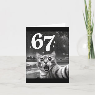 Cat Selfie With 67 Meme Funny Cats Graphic For Men Card