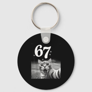 Cat Selfie With 67 Meme Funny Cats Graphic For Men Key Ring