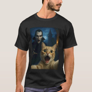 Cat Selfie with a Vampire Funny Cat T-Shirt
