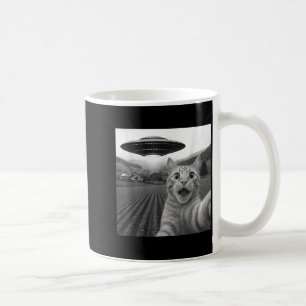 Cat Selfie With Alien Ufo Funny Cat For Men Women  Coffee Mug