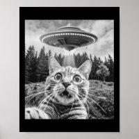 Cat Selfie With Alien Ufo Funny Cat For Men Women 