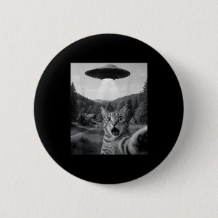 Cat Selfie With Alien Ufo Funny Cat Funny Ed Cat 6 Cm Round Badge
