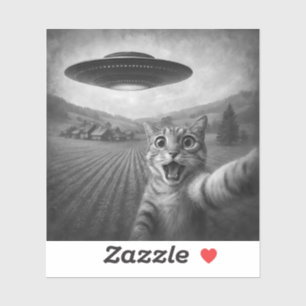 Cat Selfie With Alien UFO Funny Cat Gifts