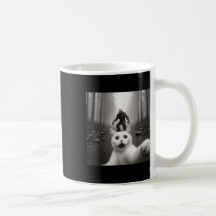 Cat Selfie With Bigfoot Funny Cat Gifts For Men Wo Coffee Mug