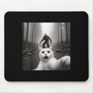 Cat Selfie With Bigfoot Funny Cat Gifts For Men Wo Mouse Pad