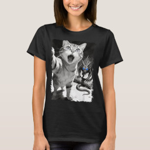Cat selfie with chupacabra funny cryptid meme T-Shirt