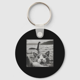 Cat Selfie With Loch Ness Monster Funny Cats Men W Key Ring