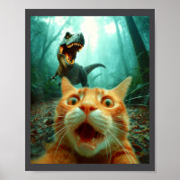 Cat Selfie With T-rex Dinosaur Trex Dino Men Women