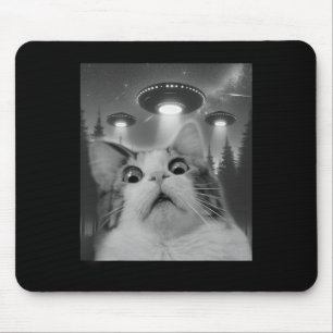 Cat Selfie With Ufos Mouse Pad