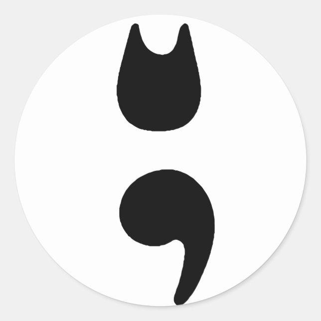 Cat Semicolon Sticker (Front)