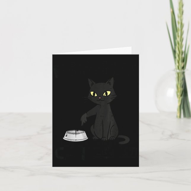 Cat Servant Funny Fur Mum Dad Pet Men Women Kids  Card (Front)