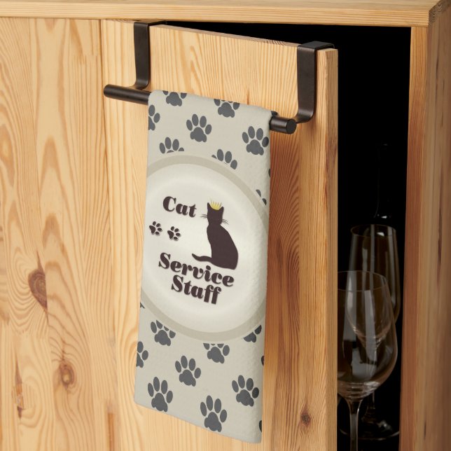 Cat Service Staff 😸 Tea Towel (Thirds Fold)