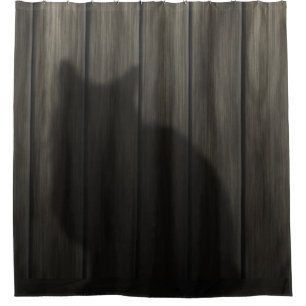 Cat Shadow On Wood Shower Curtain