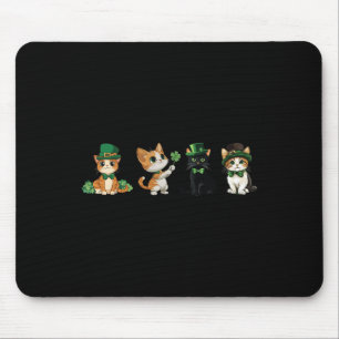 Cat Shamrock St Patricks Day Cute Kitten Lover Iri Mouse Pad