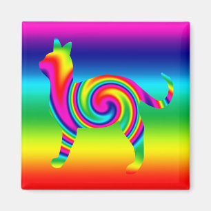 Cat Shaped Rainbow Twist Magnet
