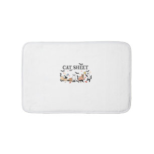 Cat Sheet Cute Black Cats in Ghost Halloween Men W Bath Mat