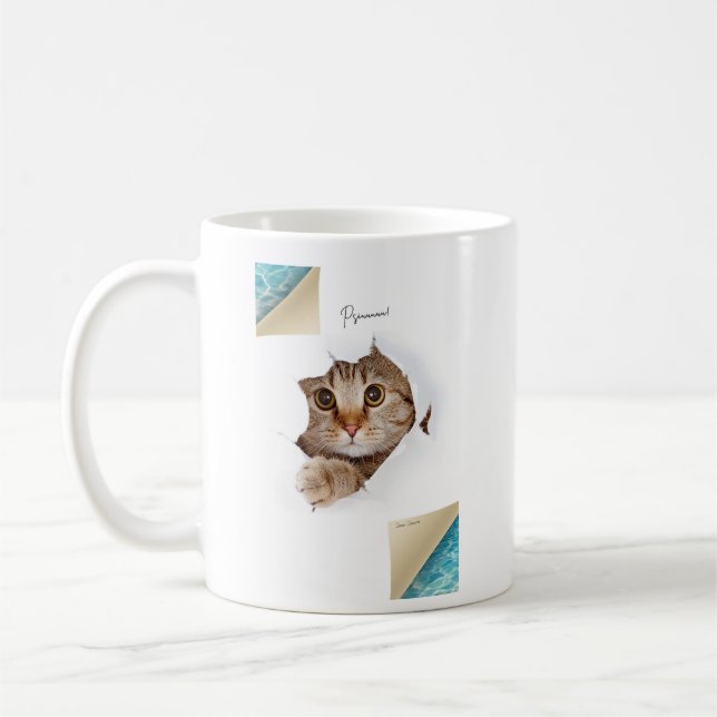 Cat Shh Coffee Mug (Left)