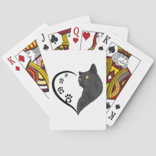 Cat Shirt Cat Shirts For Women Girls Kids Cute Hea Playing Cards