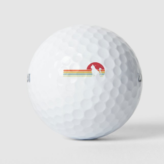 Cat Shirt. Retro Style Golf Balls (Front)