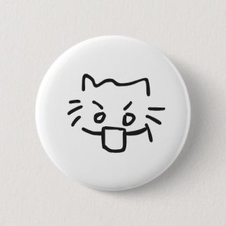 cat shocked 6 cm round badge