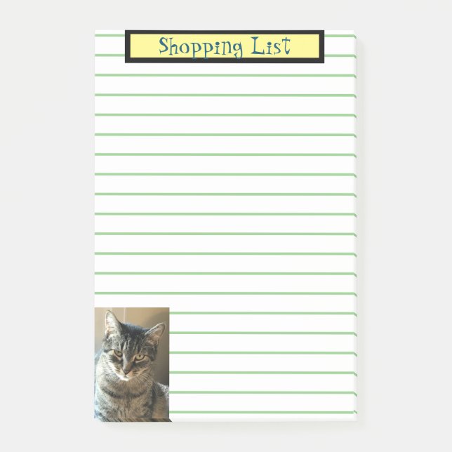 Cat Shopping List Post-it Notes (Front)