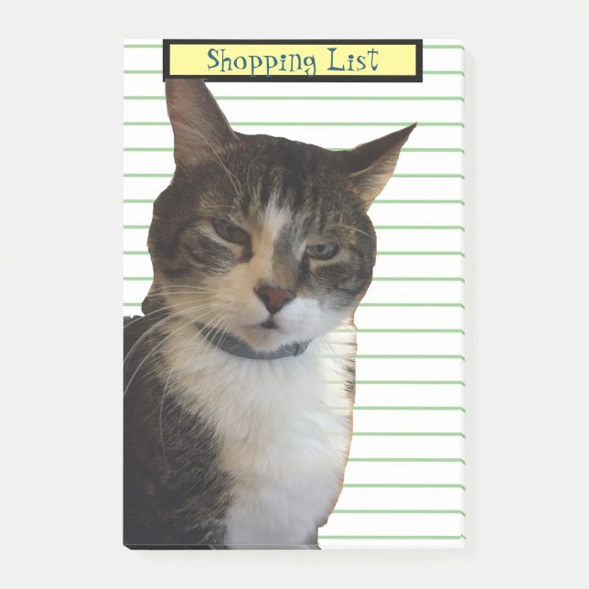 Cat Shopping List Post-it Notes (Front)