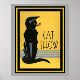 Cat Show- Art Deco- 16 x 20 Poster