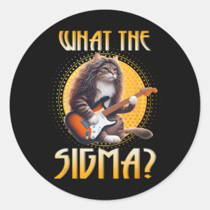 Cat Sigma Shirt Funny Sigma Brainrot Meme Rizz Sig Classic Round Sticker
