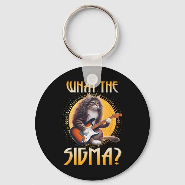 Cat Sigma Shirt Funny Sigma Brainrot Meme Rizz Sig Key Ring (Front)
