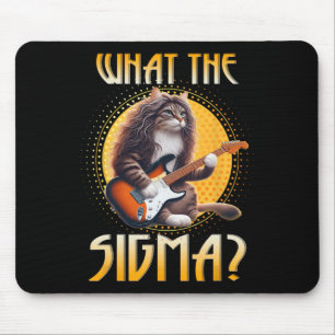 Cat Sigma Shirt Funny Sigma Brainrot Meme Rizz Sig Mouse Pad