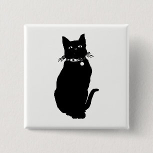 Cat Silhouette 15 Cm Square Badge