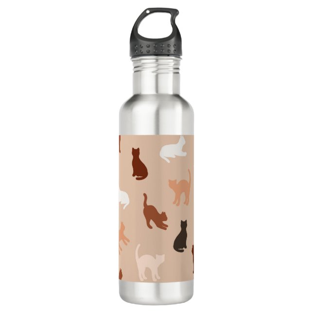 Cat silhouette 710 ml water bottle (Front)