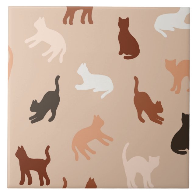 Cat silhouette ceramic tile (Front)