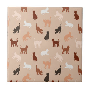 Cat silhouette ceramic tile