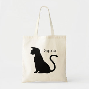 Cat Silhouette Design Tote Bag