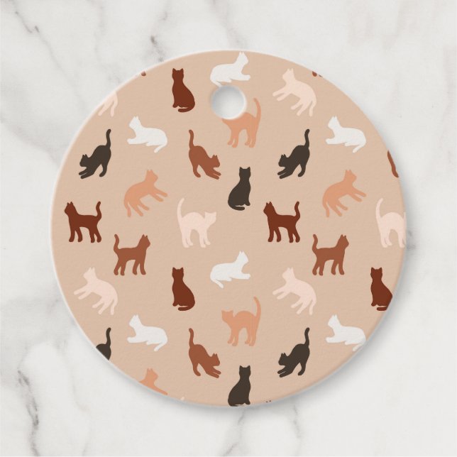Cat silhouette favour tags (Front)